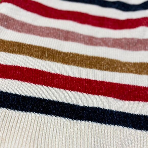 GAP Striped Chenille Knitted Sweater Dress Gold Teddy Bear Buttons - Picture 4 of 5